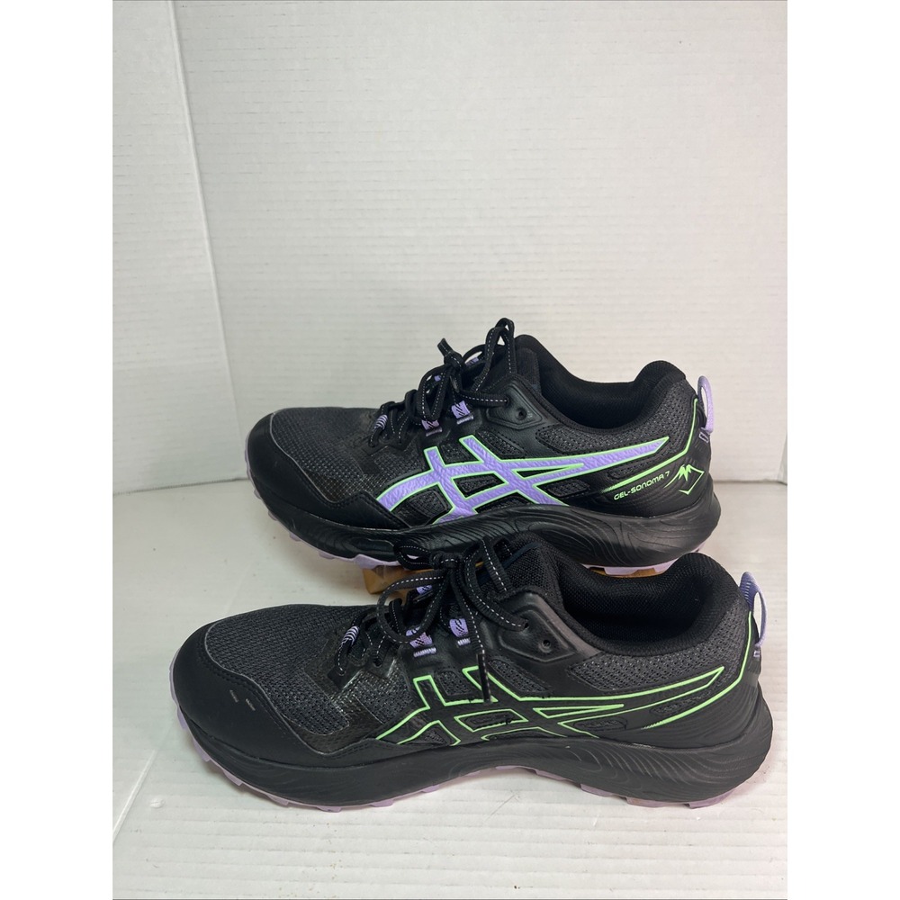 ASICS Gel-Sonoma7 Trail Running Shoes Black Purple Green Women's Size 10 - Picture 2 of 8